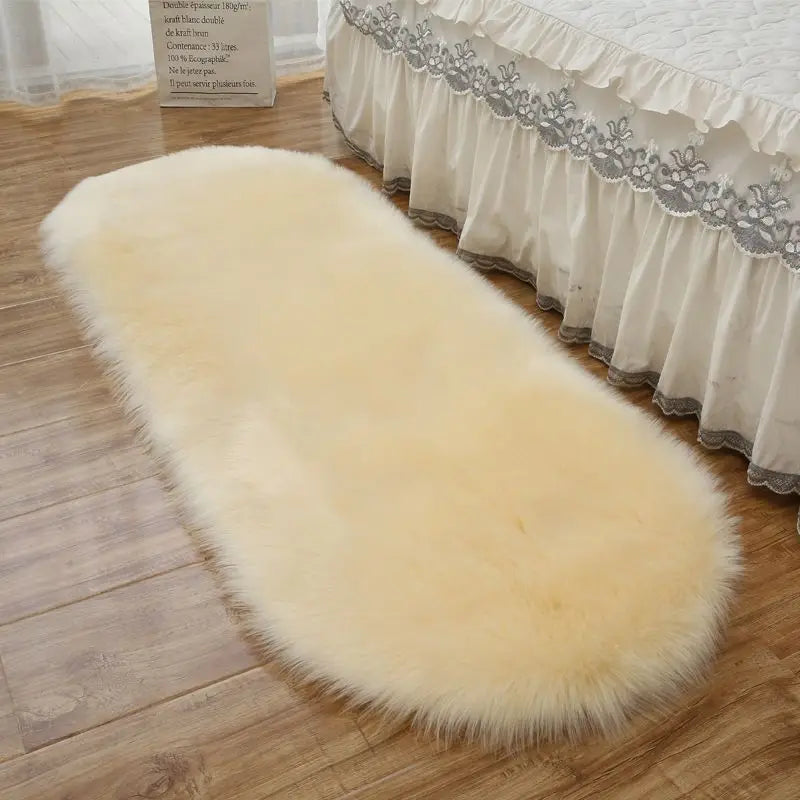 tapis ovale peluche douce moderne beige blanc rose gris bleu