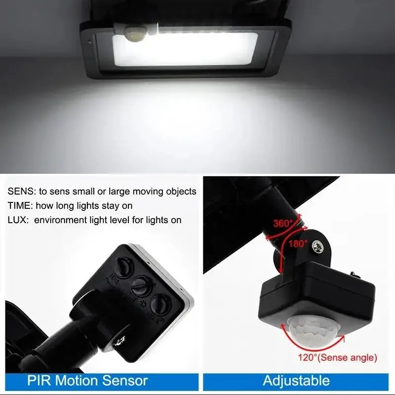 projecteur led noir moderne capteur pir interrupteurs rotatifs ip65 étanche 110 240v ul rohs