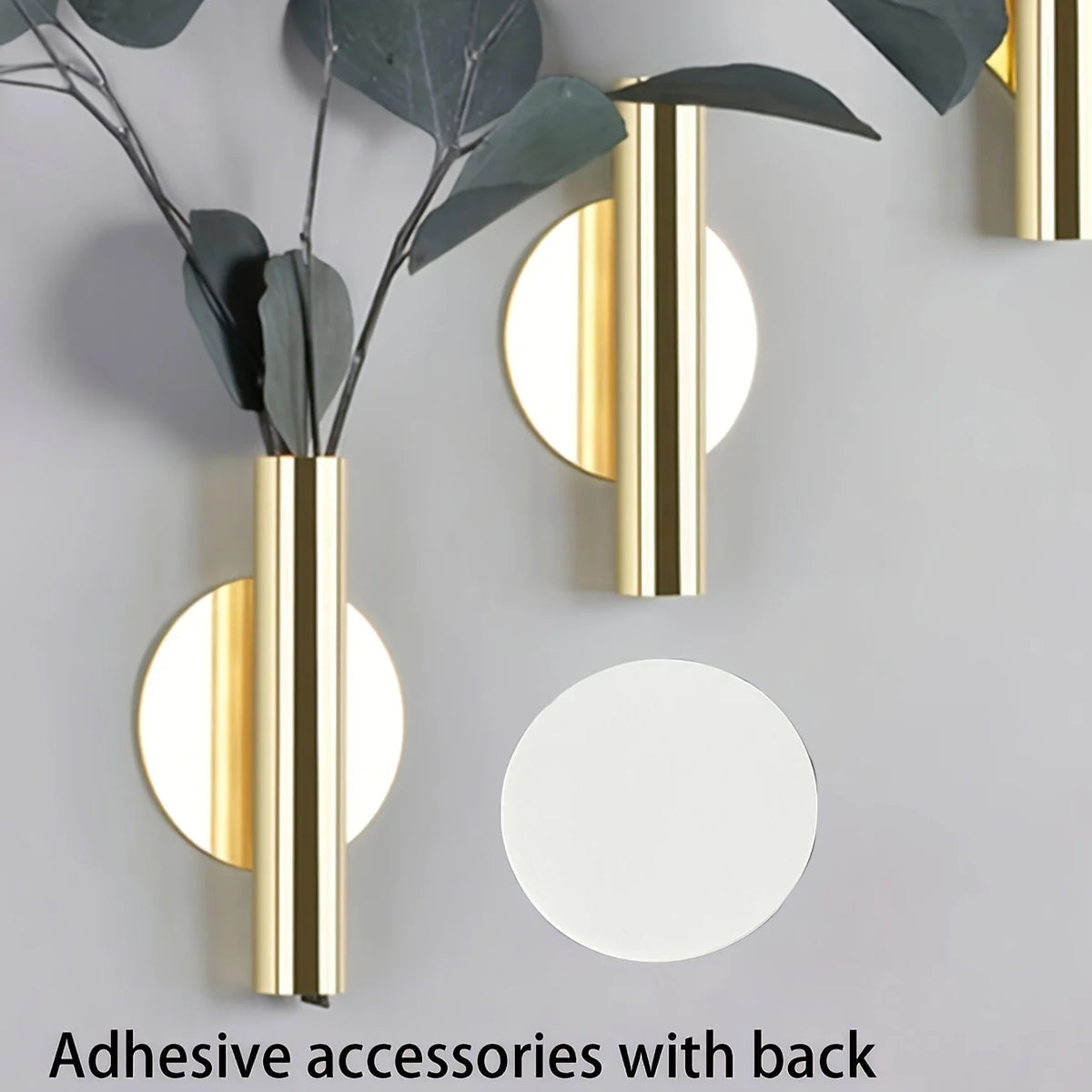 vases muraux modernes or blanc feuilles vertes adhésifs intérieur décoration fleurs minimalistes