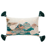 taie d'oreiller imprimée léopard tropical velours carré moderne deux côtés opaques tassel rouge océanique