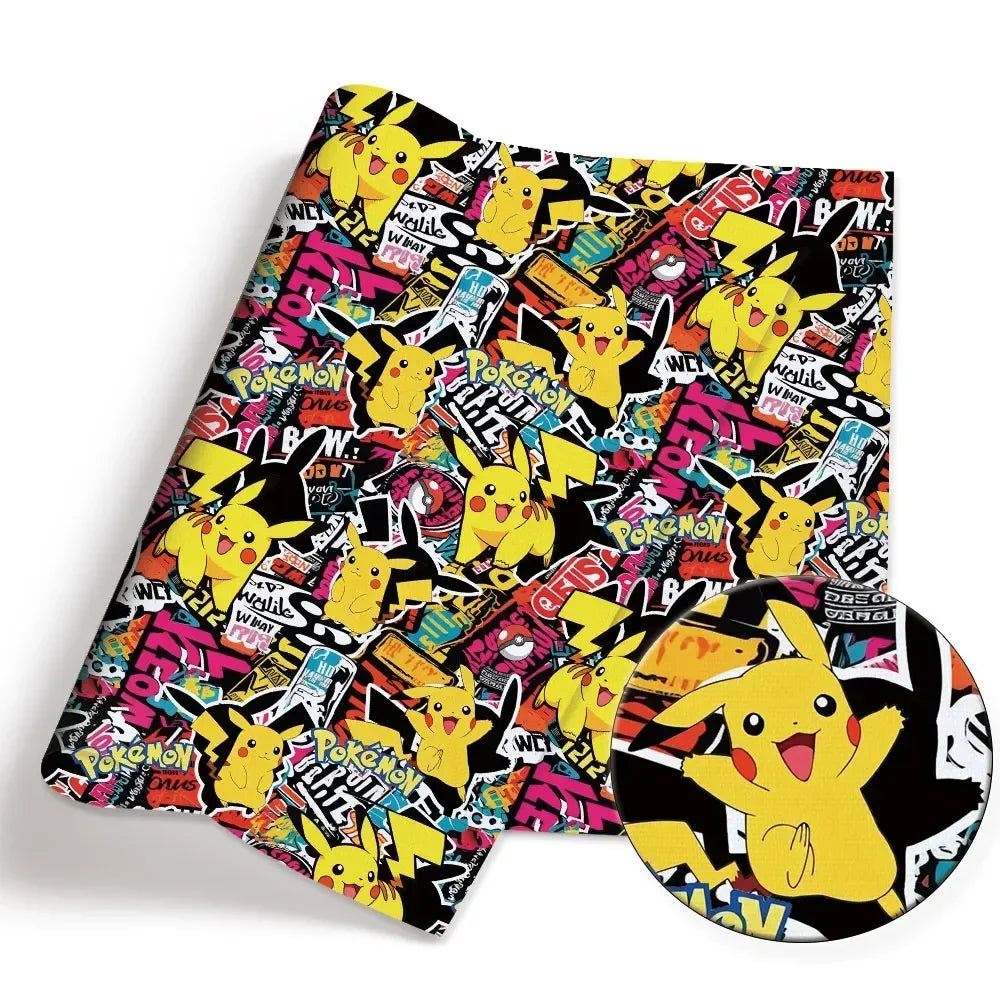 tapis souris pikachu pokémon pop art noir jaune blanc rouge orange adhésif polyester coton