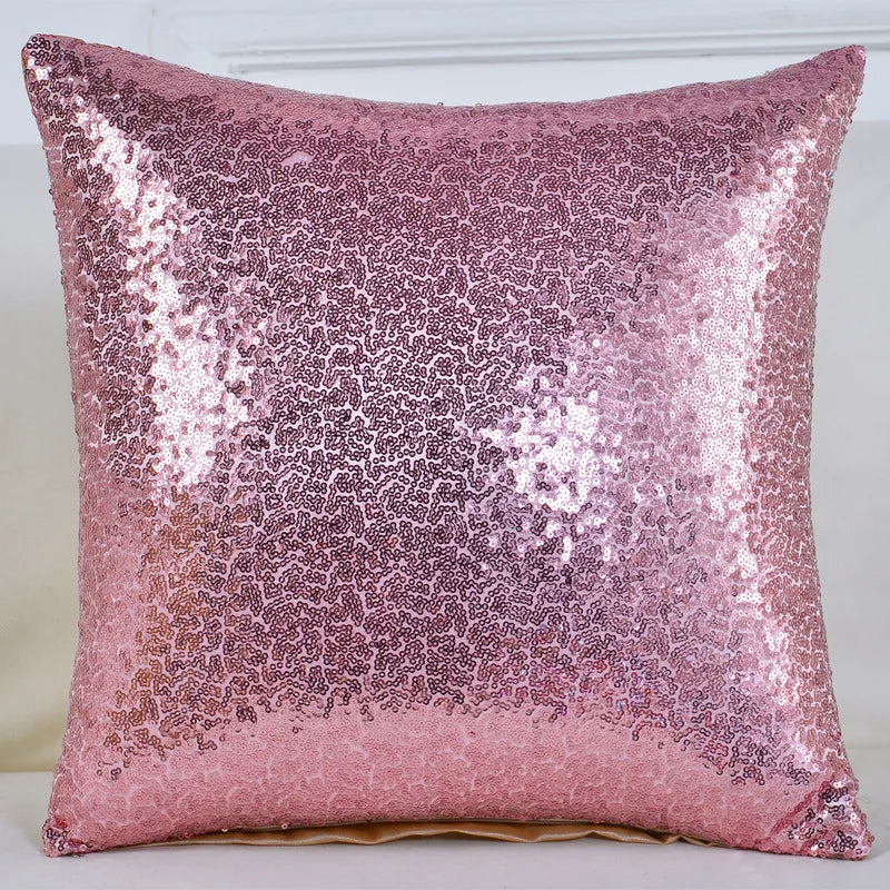 housses coussin paillettes or modernes adhésives polyester 40x40cm decoration maison festive