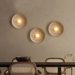 lampes murales modernes rétro ampoules led beige marron clair textures concentriques chambre entrée étude