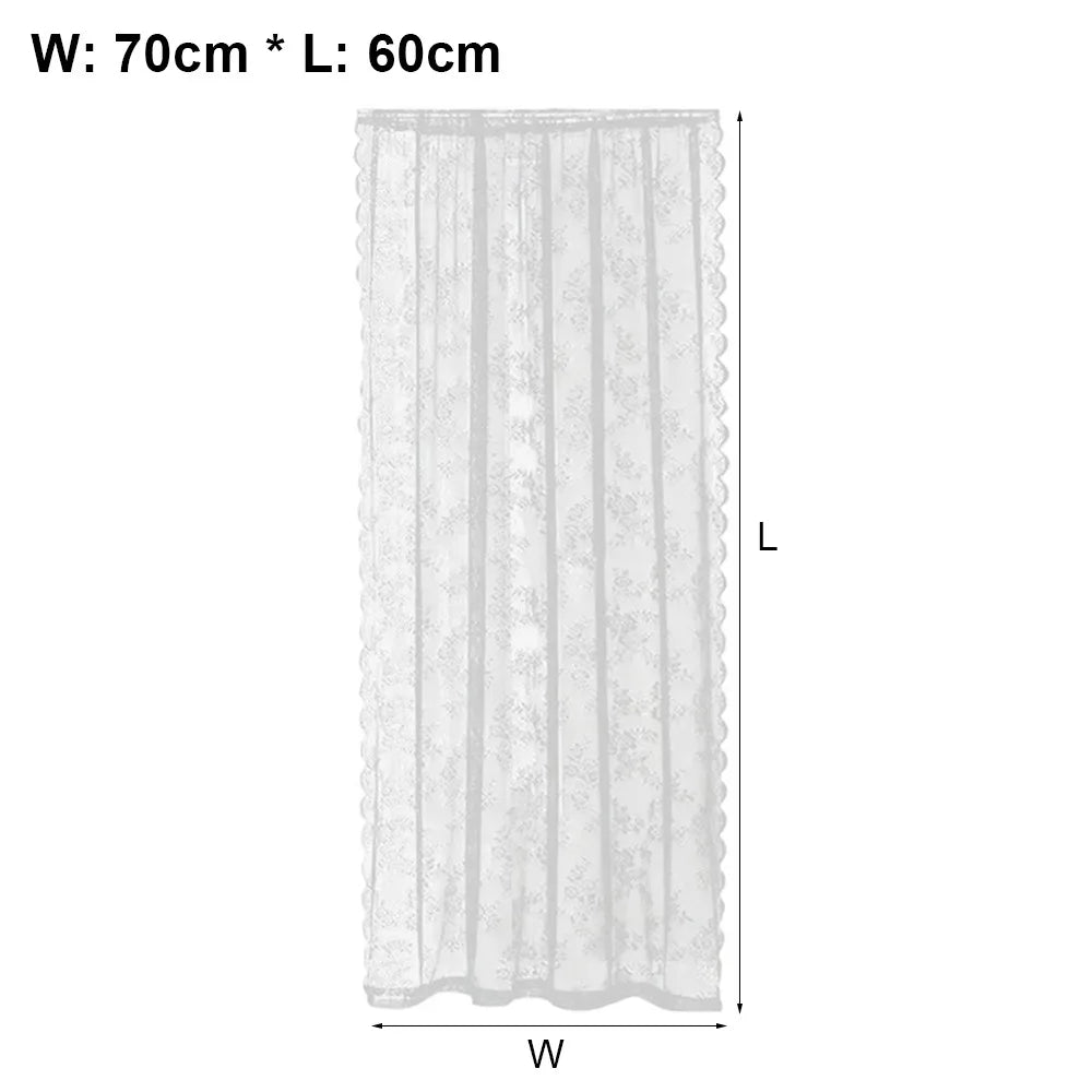 rideau dentelle florale transparent blanc romantique tringle 150x200cm 150x100cm 70x60cm decoration european americain