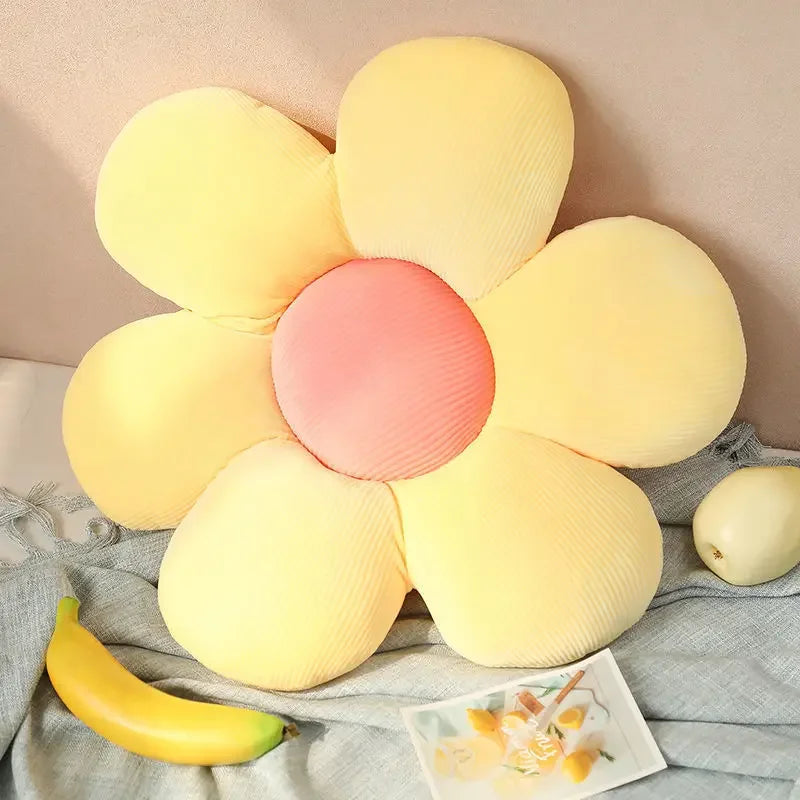 coussin moderne fleuri blanc rose jaune vert rayures horizontales amovible lavable mousse pe coton