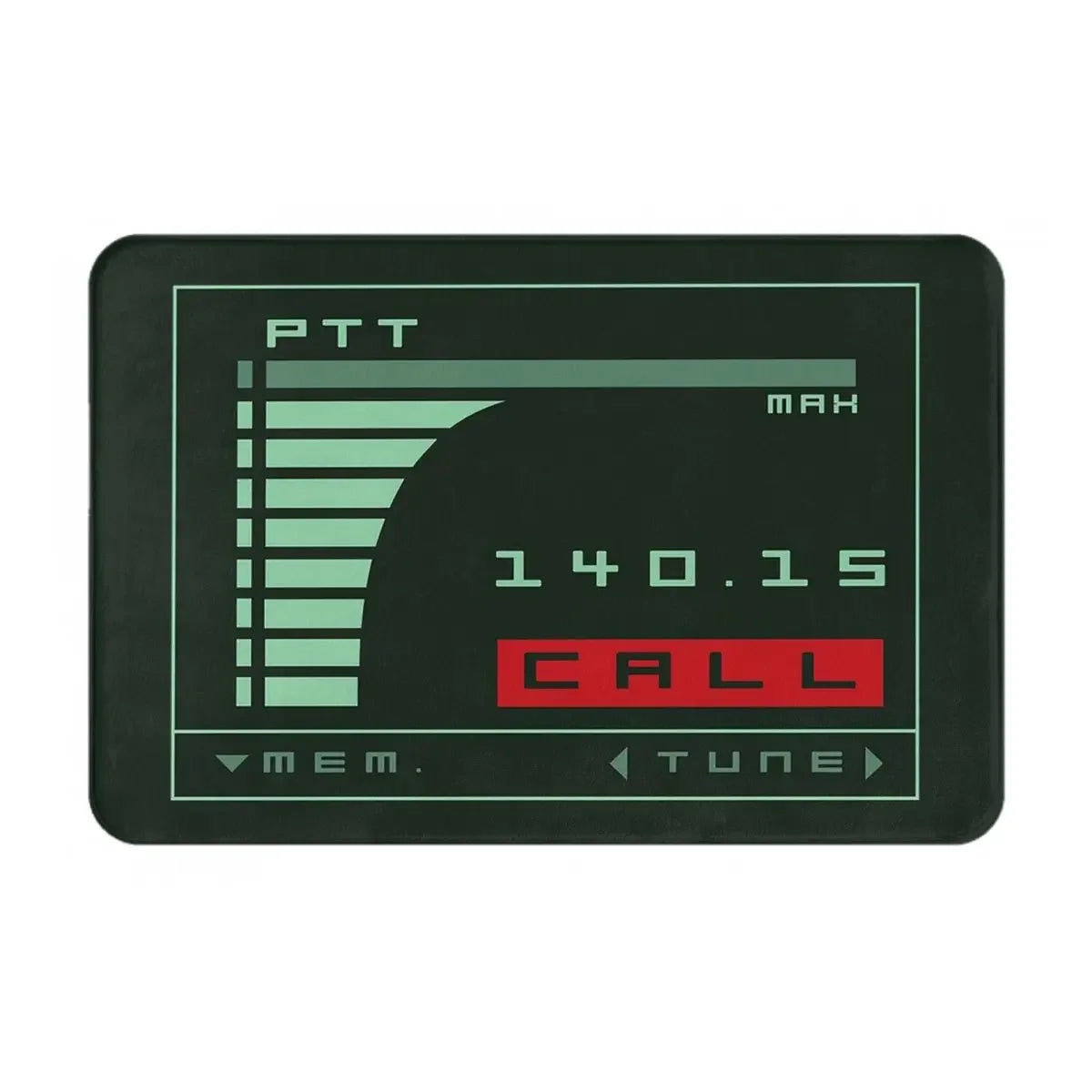 tapis sol antidérapant mousse pe polyester rétro technologique vert noir rouge blanc ptt call