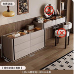 meuble rangement moderne commode tiroirs table maquillage miroir tabouret bois chêne massif beigeclair