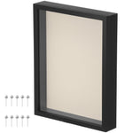 cadre photo bois moderne noir fleurs séchées verre transparentintérieur texturé pinces métalliques 10 punaises