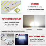 plaque led moderne 10w 20w 30w 50w 100w 150w smd5054 pcb alu chroméextérieur blanc