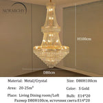 lustre pendentif cristal or hall salon classique 30mètres carrés 20lumières transparents decoration