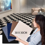 tapis auto adhésif carré 30x30 cm texture tissée sol intérieur maison moderne décoratif