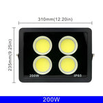projecteur led cob ip65 moderne 220v 50w 100w 200w 300w noir clips câbles