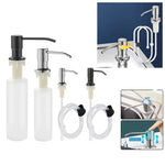 distributeur savon liquide mains acier inoxydable mousse blanc noir moderne fixations extensions joints