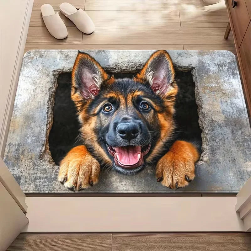tapis sol moderne 3d chiot trou illusion antidérapant résistant extérieurintérieur