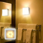 veilleuse led rectangle adhésive moderne capteur mouvement piles aaa blanc