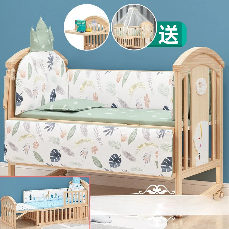 lit bébé multifonctionnel hauteur réglable filet moustiquaire table langer moderne