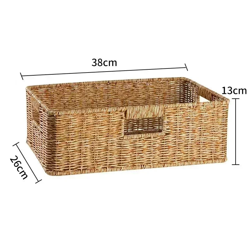 panier tressé marron clair rustique pliable imperméable utilisation multiple respectueux environnement poignées intégrées