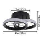 lampe moderne ruban led blanc noir circulaire anneaux superposés suction sécurité