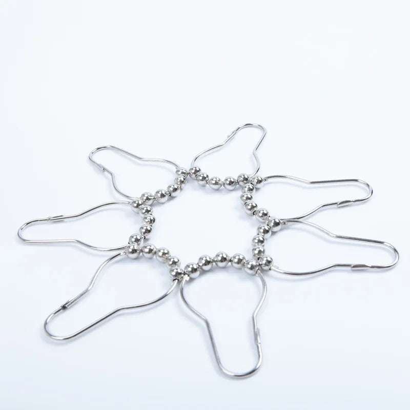 boucle rideau douche argentée métal moderne accessoire nickel satiné poli