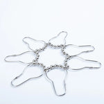 boucle rideau douche argentée métal moderne accessoire nickel satiné poli