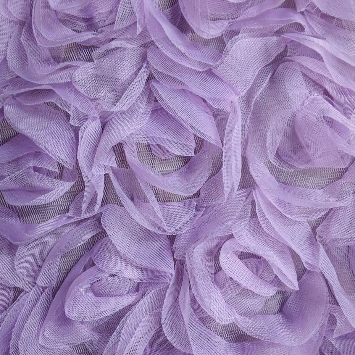 ruban forme roses tissu semi transparent polyester décoration robe mariée occasionnelle romantique blanc roseclair