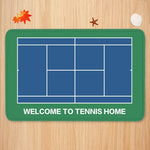 tapis sol moderne terrain tennis bleu vert orange antidérapant polyester coton 40x60cm 50x80cm