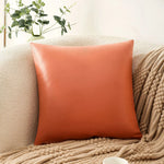 housses coussin carrées unies modernes beige gris orange lit décoration voiture