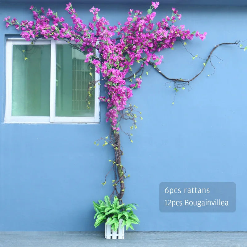 Guirlande fleurs artificielles bougainvilliers rose moderne extérieur décoration mariage anniversaire fêtes