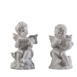 statuette ange blanc instrument classique résine polie décor maison 3.8x3.5x7cm