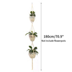 porte plante suspendu macramé blanc coton décoration bohème jardin intérieur balcon maison extérieur