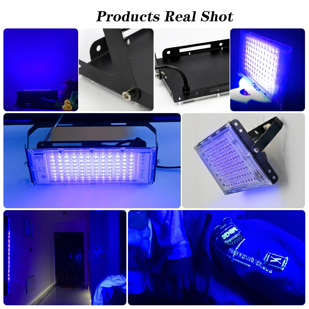 projecteur led moderne 50w 100w 150w noir bleu ip65 alu certifié rohs