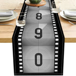 nappe table motif film argentique noir blanc deco vintage réutilisable maison festive cuisine salle