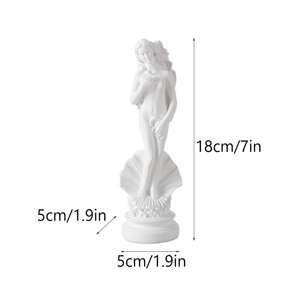 statue vénus milo résine blanche base coquillage classique décoration étagère