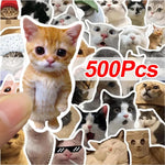 autocollants chats multicolores humoristiques adhésifs 500 pièces stickers mèmes cute