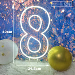 numéros lumineux led blanc transparent moderne minimaliste commutateur usb included kit visserie suspension