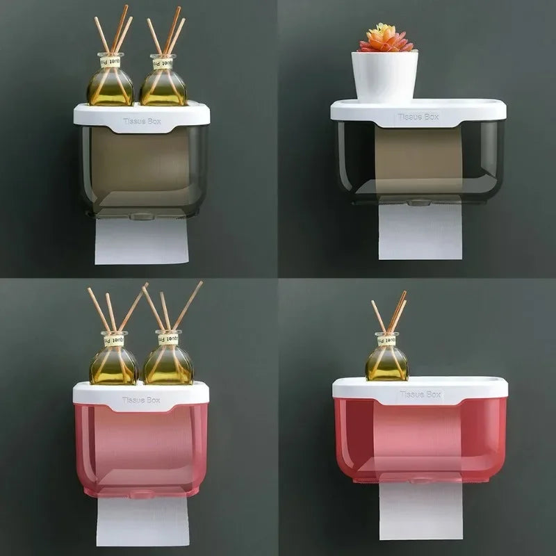 boîte serviettes beige rose moderne adhésive salle bain cuisine organisateur papier toilette opacité texture