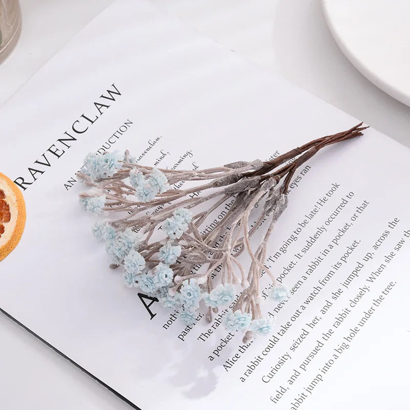 bouquet artificiel fleurs petites naturel minimaliste rose blanc bleu marron tiges intérieur mariage anniversaire