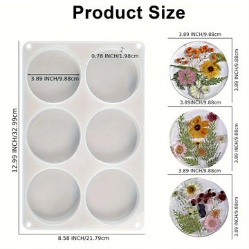 moule silicone coques transparentes fleurs séchées artisanat décoration maison epoxy résine circulaire cavités profondes