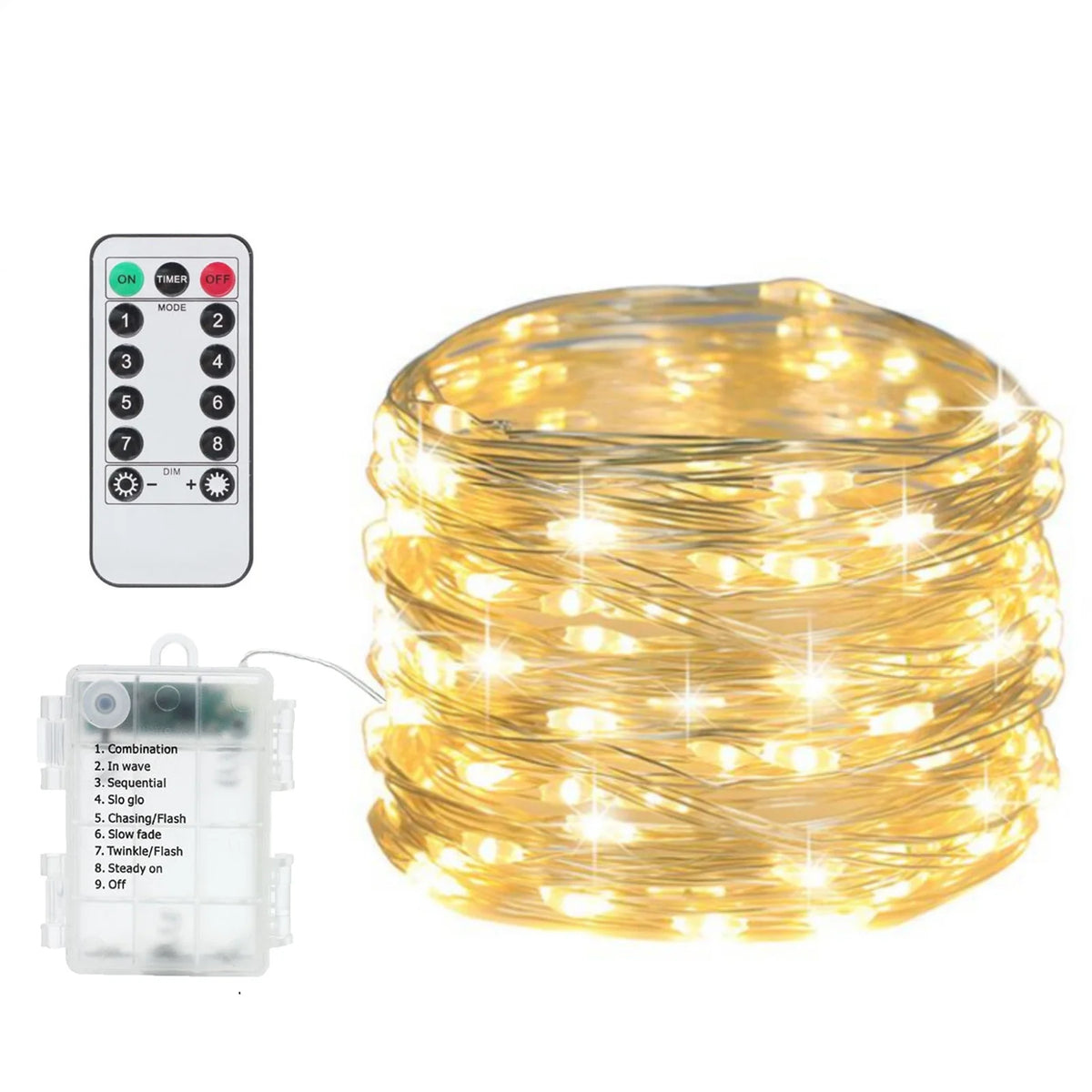 guirlande lumineuse led blanc chaud moderne télécommande étanche adhésif noël fête mariage
