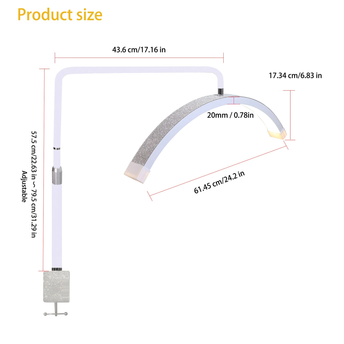 lampe led annulaire blanc transparent moderne 40w clips fixation adaptable stepless dimmer