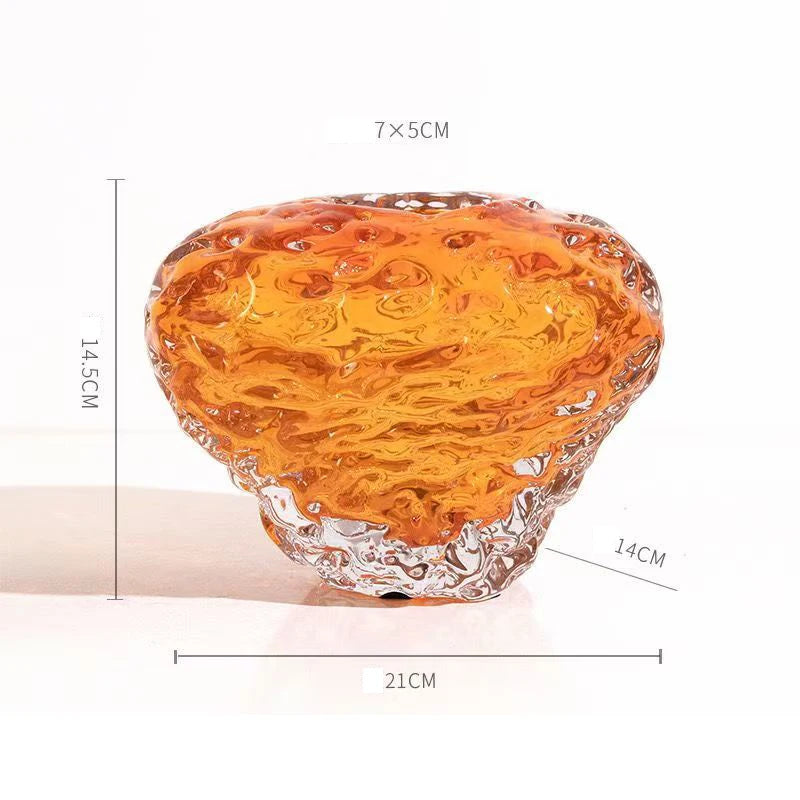vase verre moderne orange jaune blanc texturé branches poppies décoration salon chambre