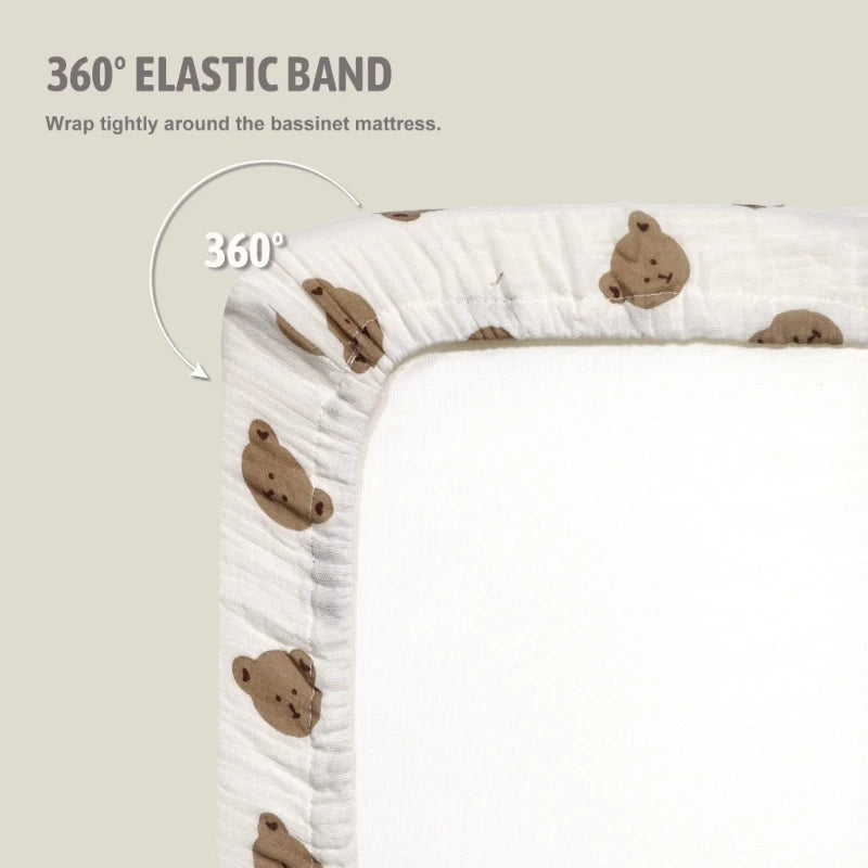 draps housses bébé unisexe 1ans polyester coton quatre saisons imprimé animaux ondulés blanc roseclair