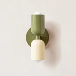applique murale moderne métal vert olive rouge beige orange fixée mur led