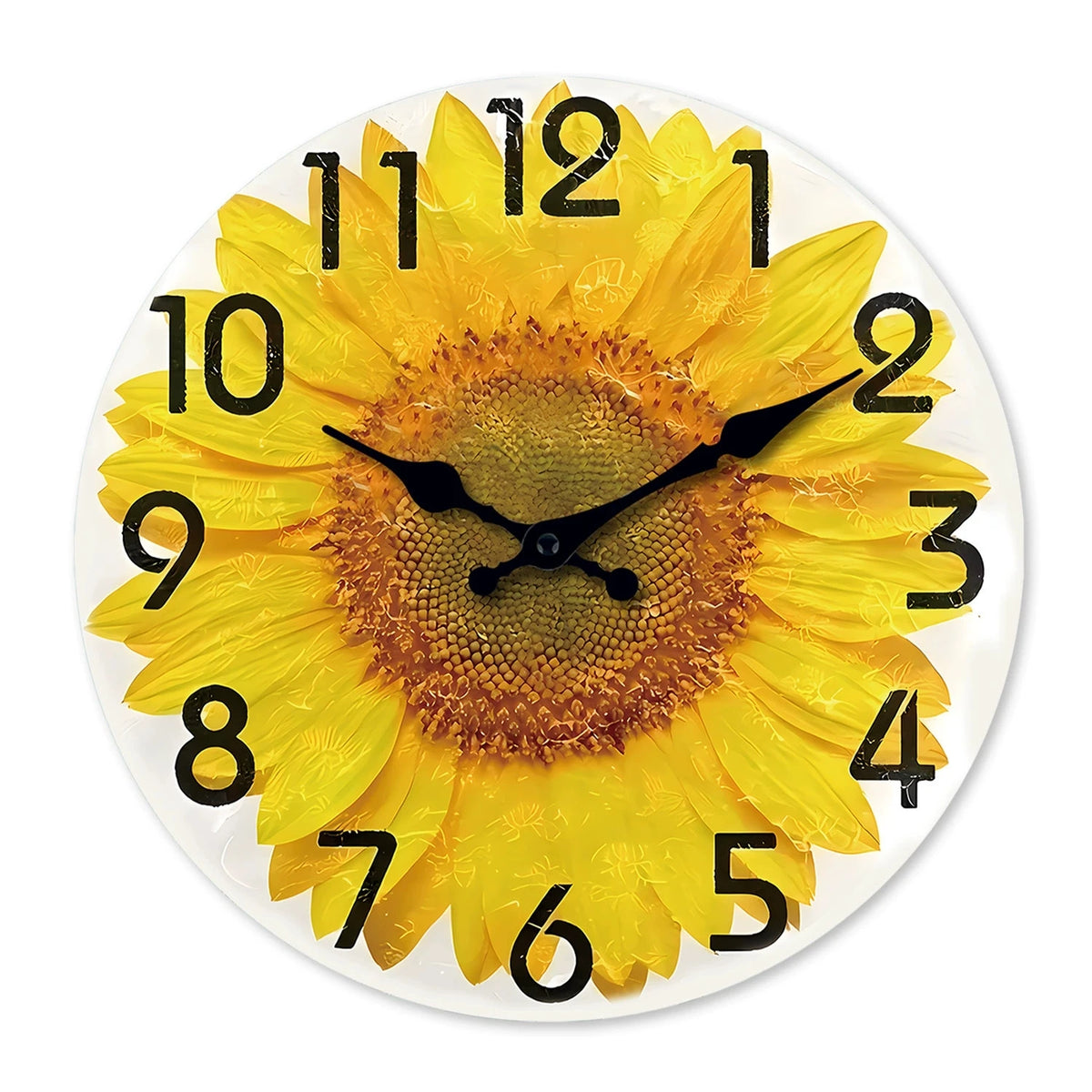 horloge murale bois or beige blanc bouddha lotus chiffres romains classique deco chambre salon