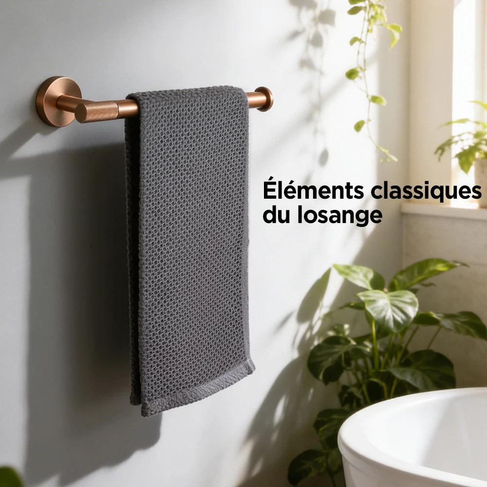accessoires salle bain or rose porte serviettes savon papier toilette brosse dents moderne(vis)