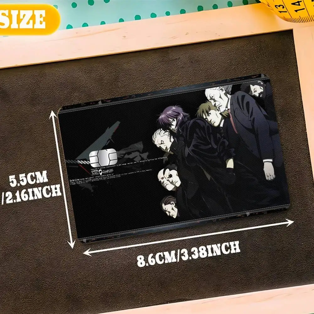 sticker anime ghost shell waterproof réutilisable moderne graphique carte crédit pièces