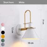 lampe murale moderne conique vis fixation noir blanc rose bleu marine jaune gris minimaliste