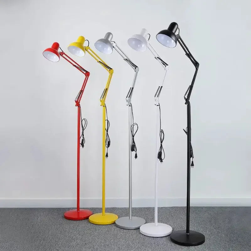 lampe décorative industrielle moderne bras articulé led rouge jaune bleu