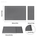 tapis protection machine gris rides horizontales silicone antidérapant moderne drainage absorbant vaisselle cuisine