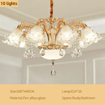lustre doré cristal fleurs classique baroque salon encastrée led 2000lm 82000lm